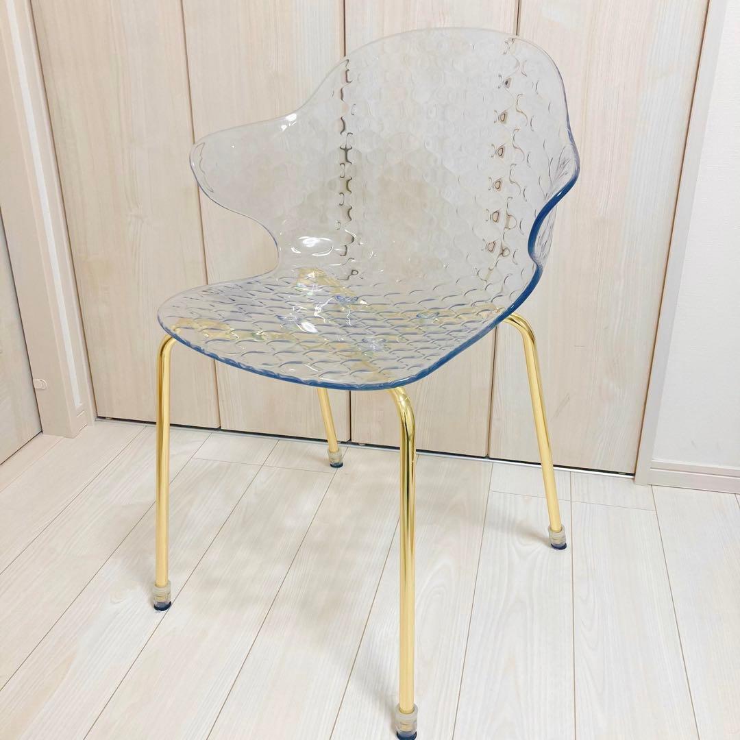calligaris カリガリス サントロペ　ダイニングチェア　クリア　ゴールド