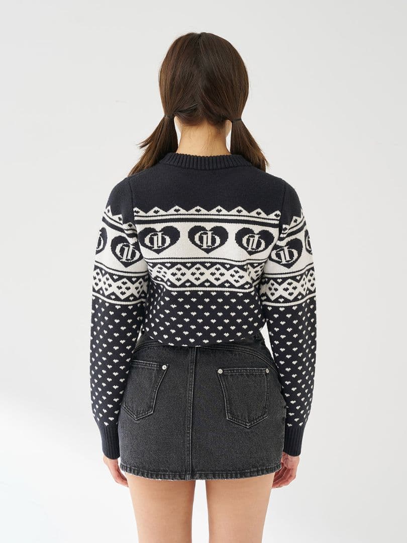 Darich ダーリッチ アーガイル ニットトップス ブラック