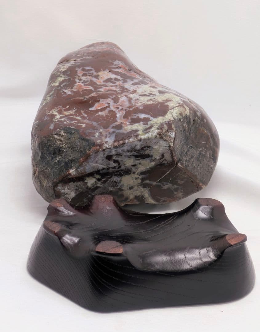 ケ*イ様 雷光石　雷石　両面に火の鳥乱舞　山の形　根尾 鑑賞石 水石 自然石　木