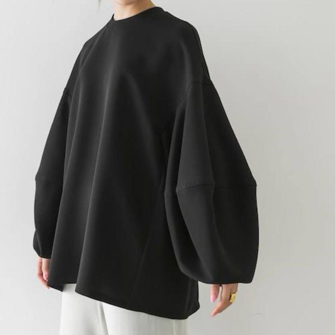 【美品✨】エンフォルド PEジョーゼット ドレープスリーブプルオーバー ブラック