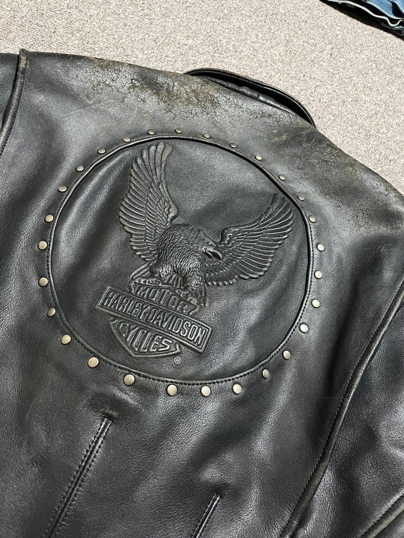 90s Harley-Davidson ダブルライダース 襤褸 スタッズ 希少