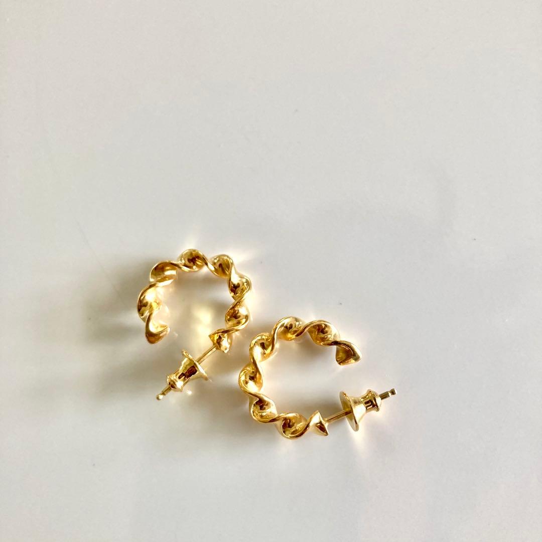 両耳　ゴールド　18金　ピアス　18mm クロムハーツ　BWL