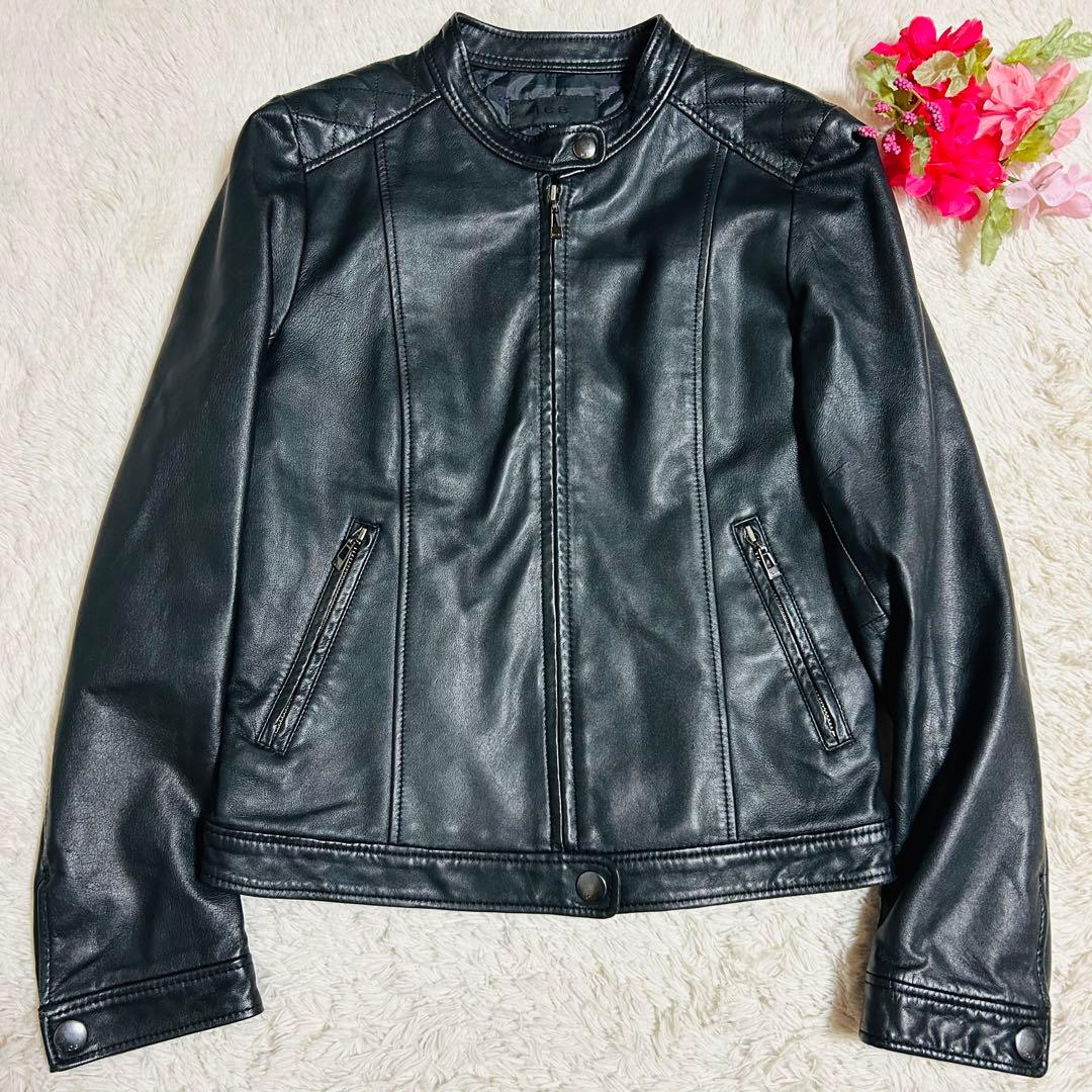 ICB シングルライダースジャケット　ラムレザー　羊革　ブラック　Mサイズ