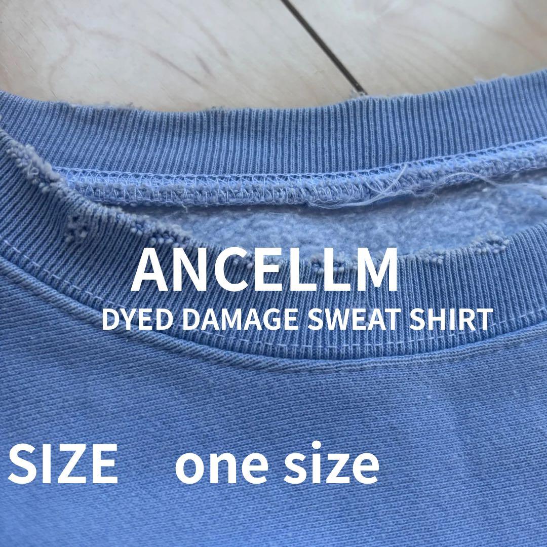 週末値下げ！ANCELLM DYED DAMAGE SWEAT SHIRT