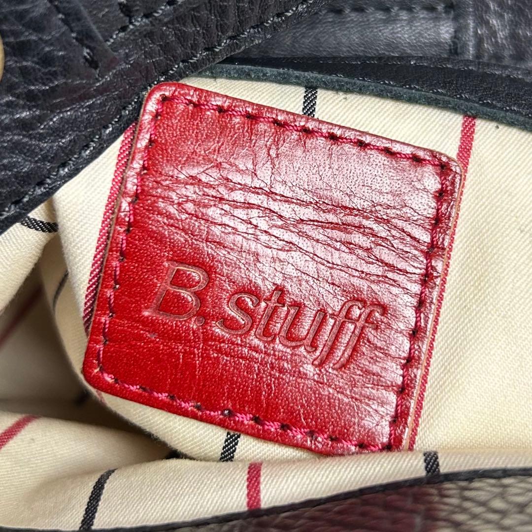 【美品】ビースタッフ/日本製レザーハンドバッグ/トートバッグ/3室構造/ブラック