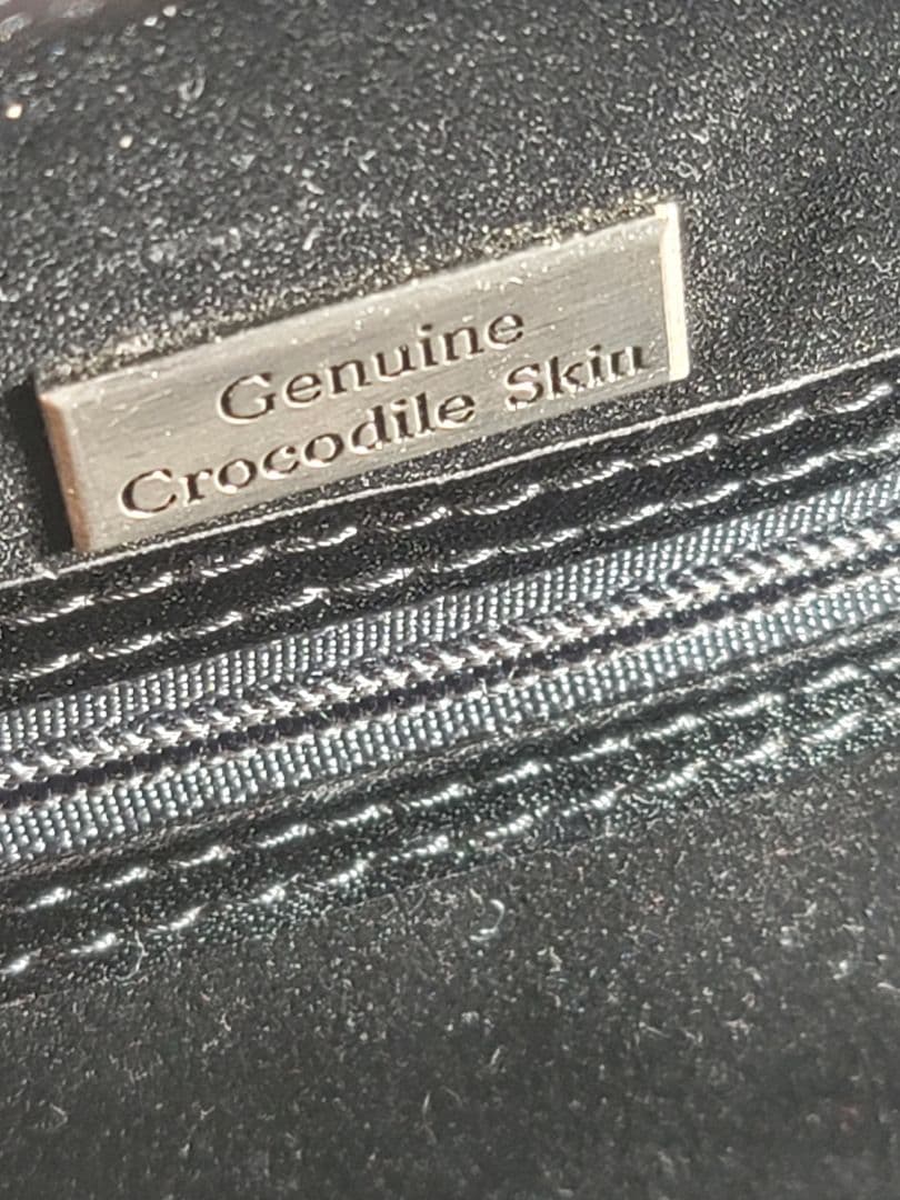 GENUINE CROCODILE SKIN 本クロコダイル バッグ 黒