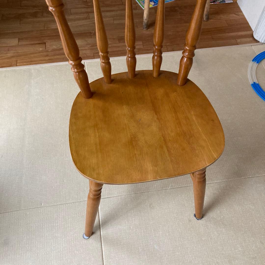 【アンティーク】北欧レトロ 木製 ウィンザーチェア 椅子 ろくろ脚 古家具