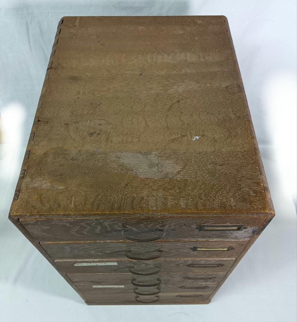 木製レターケース　引き出し　6段収納　昭和レトロ　書類入れ　小物入れ　ミニタンス