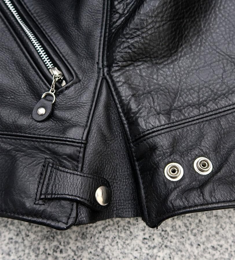 極美品 XS シボ革 VANSON シングルライダース ジャケット 黒