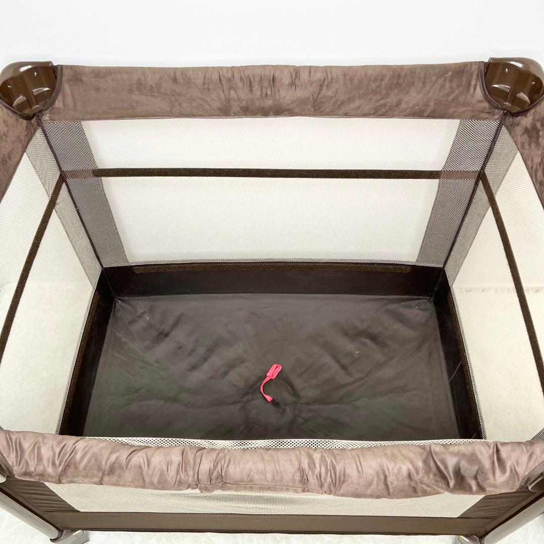 美品 Aprica ココネル エアー プラス ベビーベッド ブラウン 折りたたみ