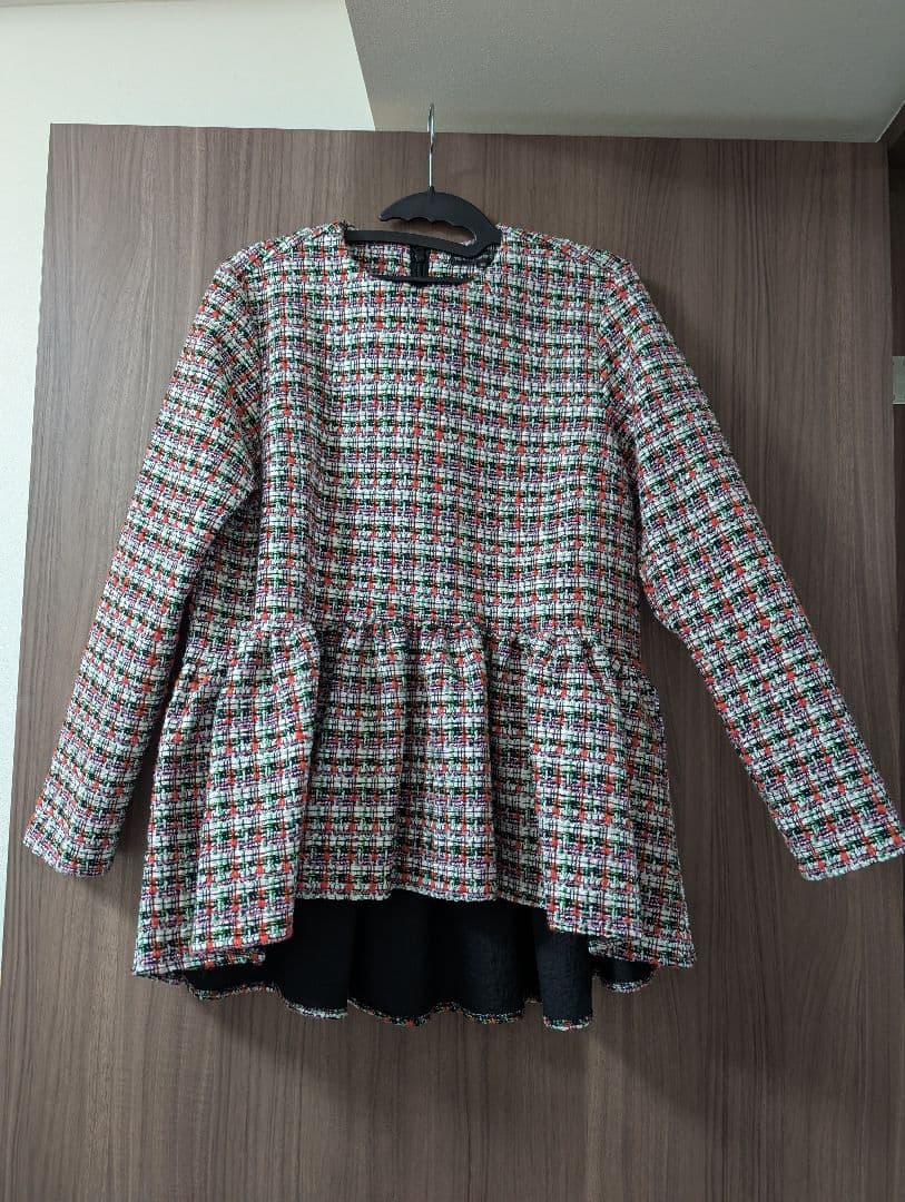 ツルバイマリコオイカワ ブラウス ペプラム ツイード Gala 36