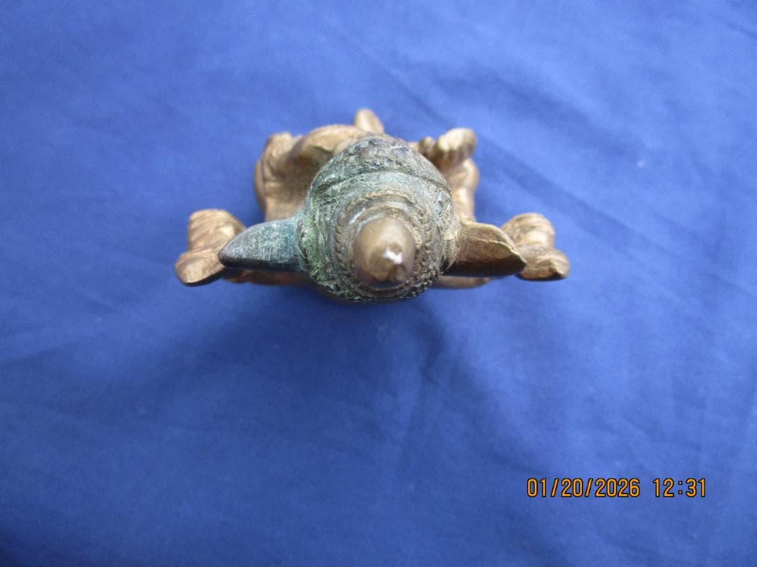 仏像　渡金仏【?】ガネーシャ像　時代物　象の顔の仏　頭部に錆あり　1体