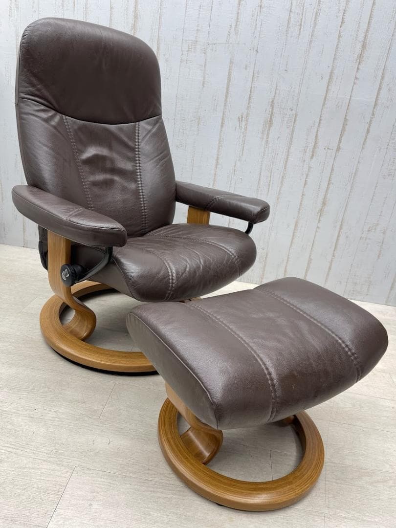 EKORNES ストレスレスチェア 本革 オットマン リクライニングソファ