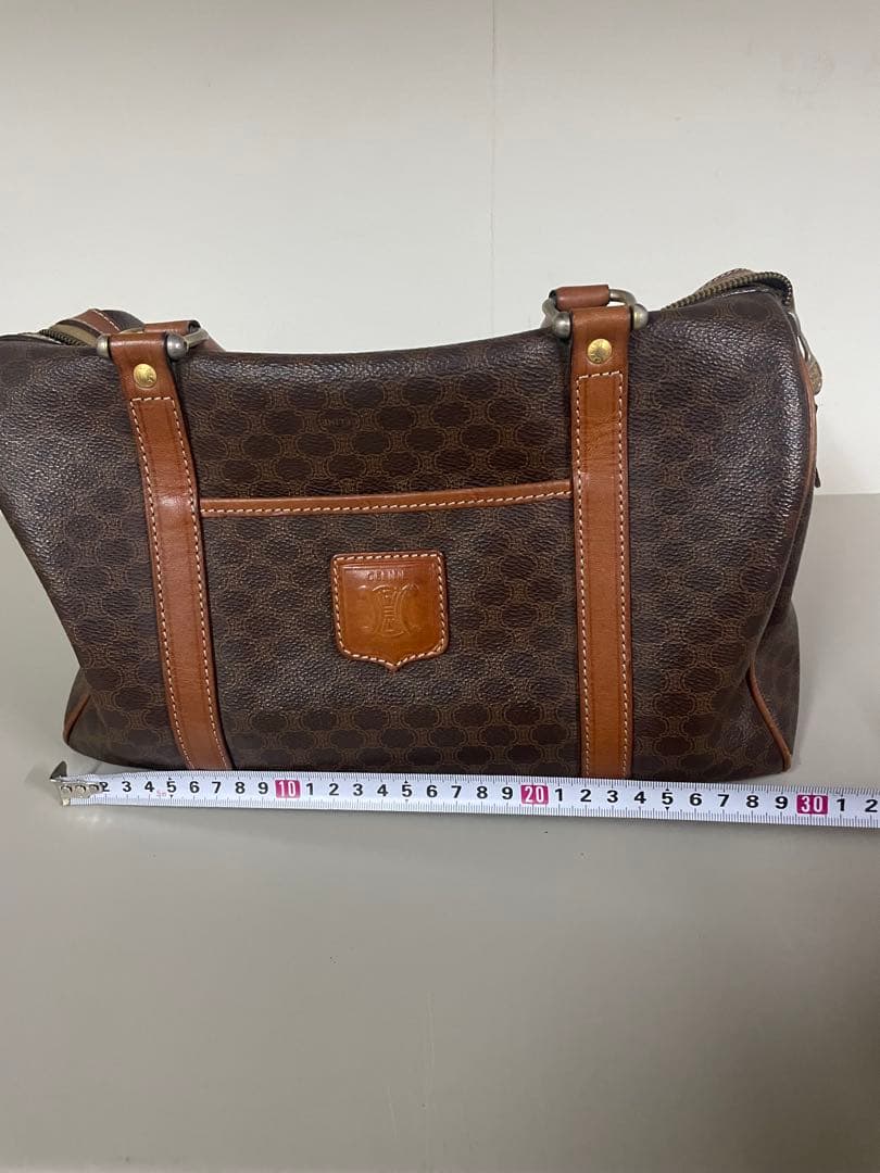 かたつむり❷セリーヌ バッグ マカダム柄 ボストン ヴィンテージ