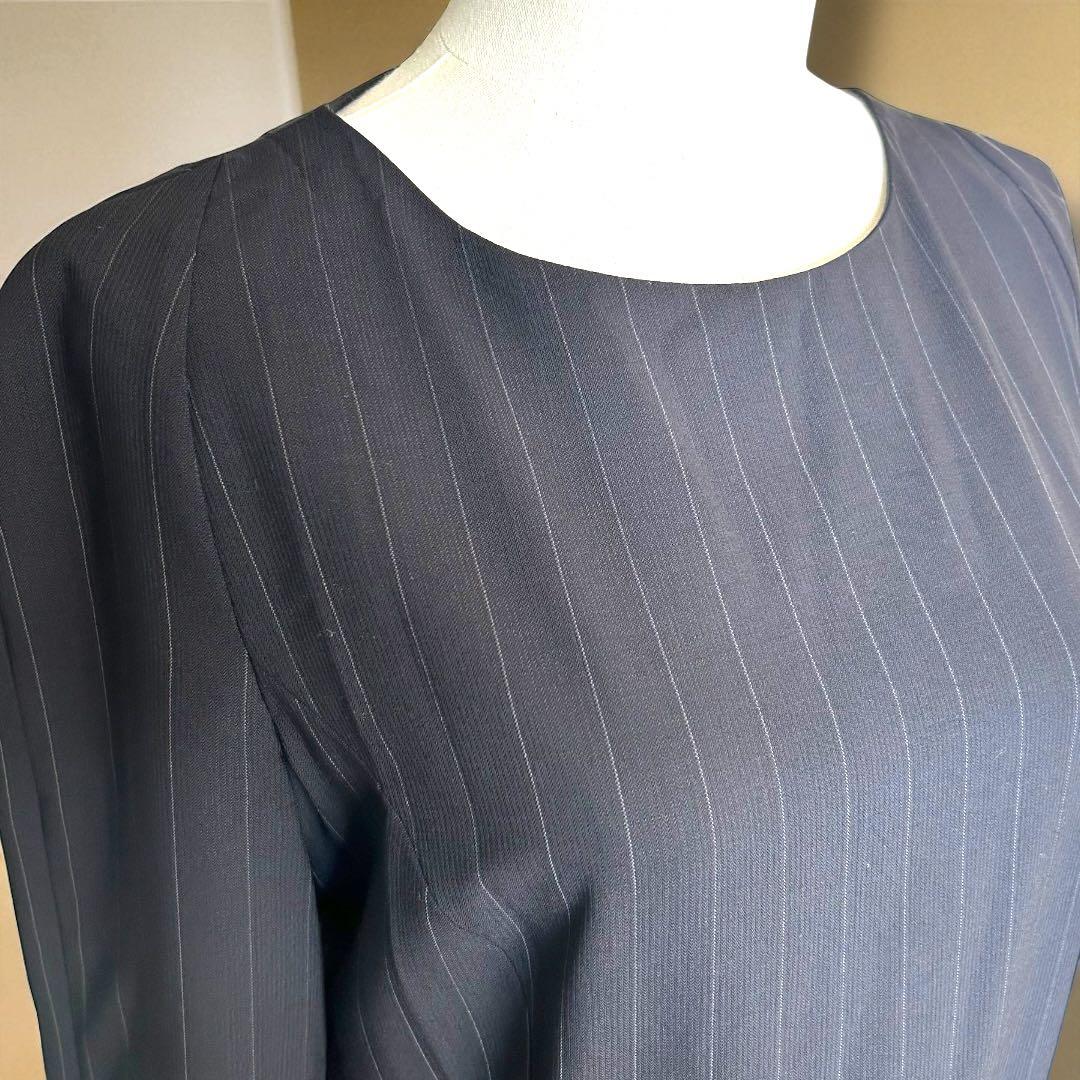GIORGIO ARMANI ワンピース　バージンウール　ピンストライプ　黒