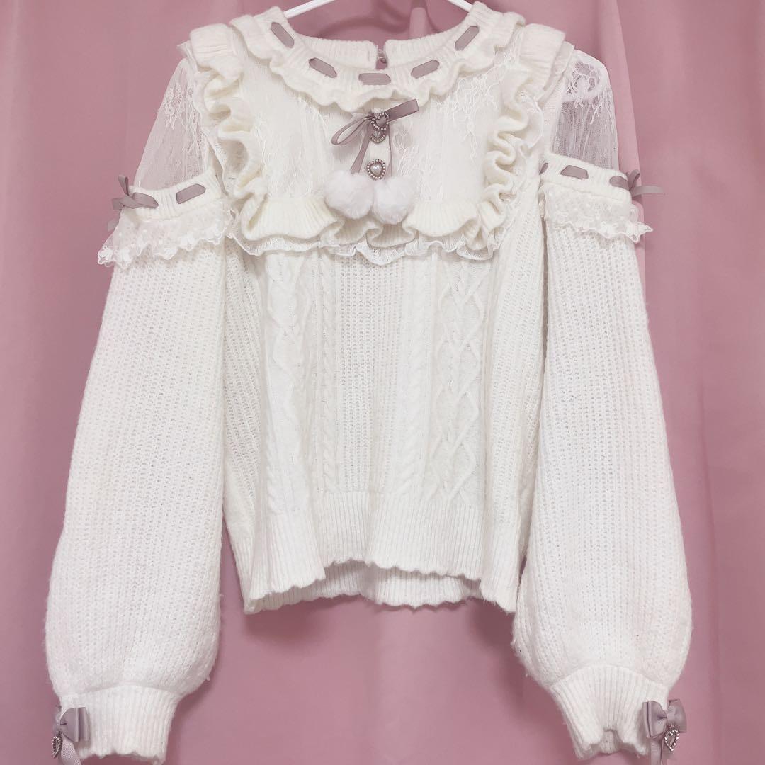 LIZLISA ポンポンニットトップス