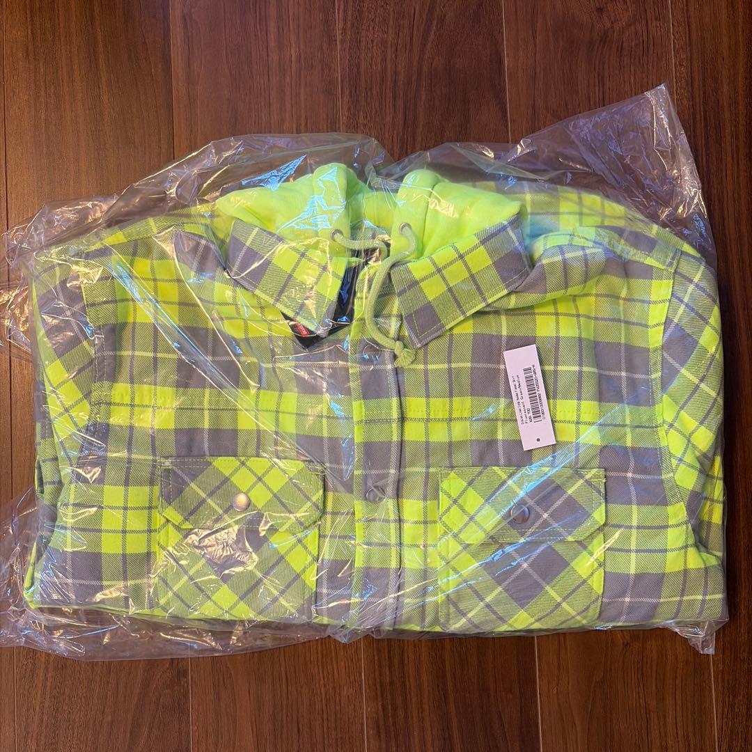 新品Lined Zip Up Hooded Flannel Shirt