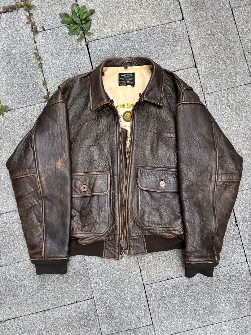 希少 AVIREX A-2 フライトジャケット 80s-90s ダークブラウン