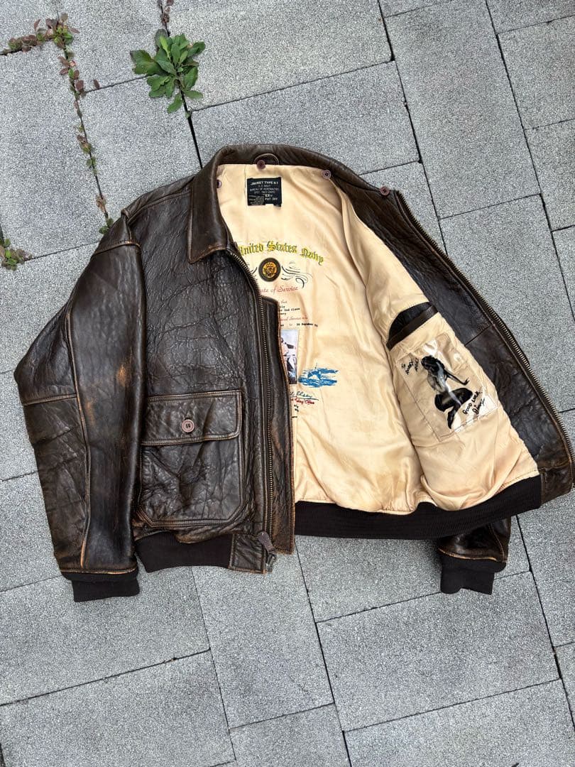 希少 AVIREX A-2 フライトジャケット 80s-90s ダークブラウン