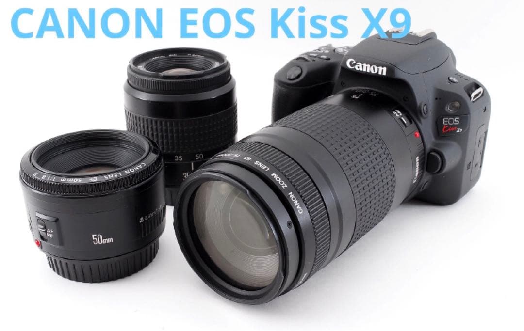 キャノン canon kiss x9 標準&望遠&単焦点トリプルレンズセット