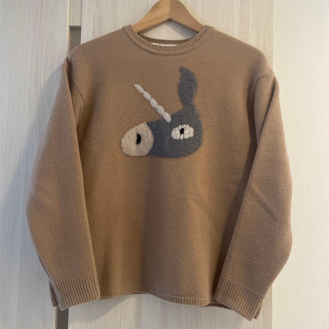 minä perhonen ユニコーン柄 ニットセーター