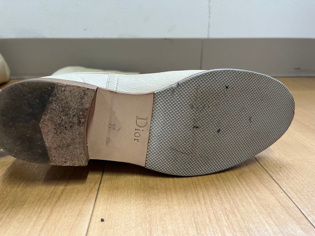 Dior ホワイトロングブーツ　本革