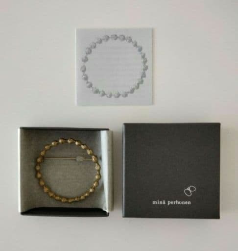 新品☆ミナペルホネン タンバリン ブローチ antique gold