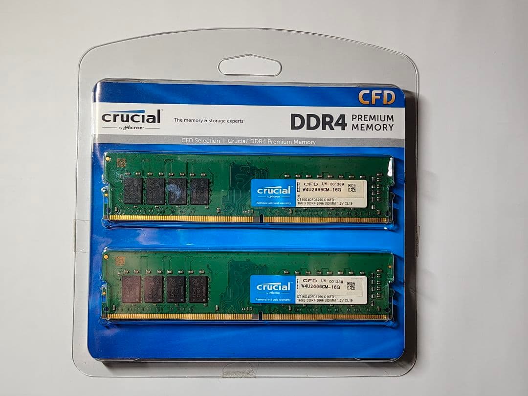crucial W4U2666CM-16G 2枚 CFDメモリ32GB