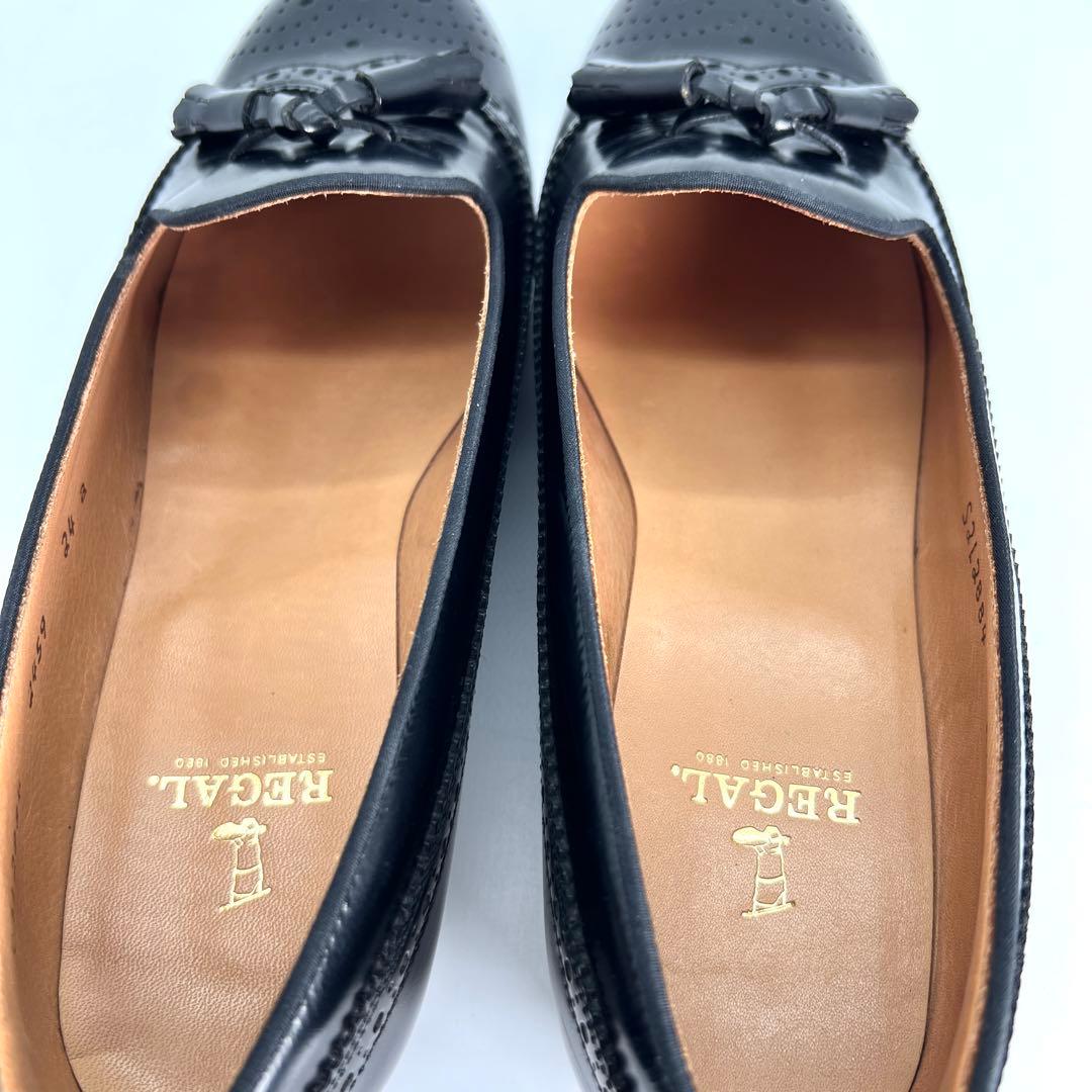 【美品】REGAL 本革 ウイングチップ タッセルローファー パンプス 24cm