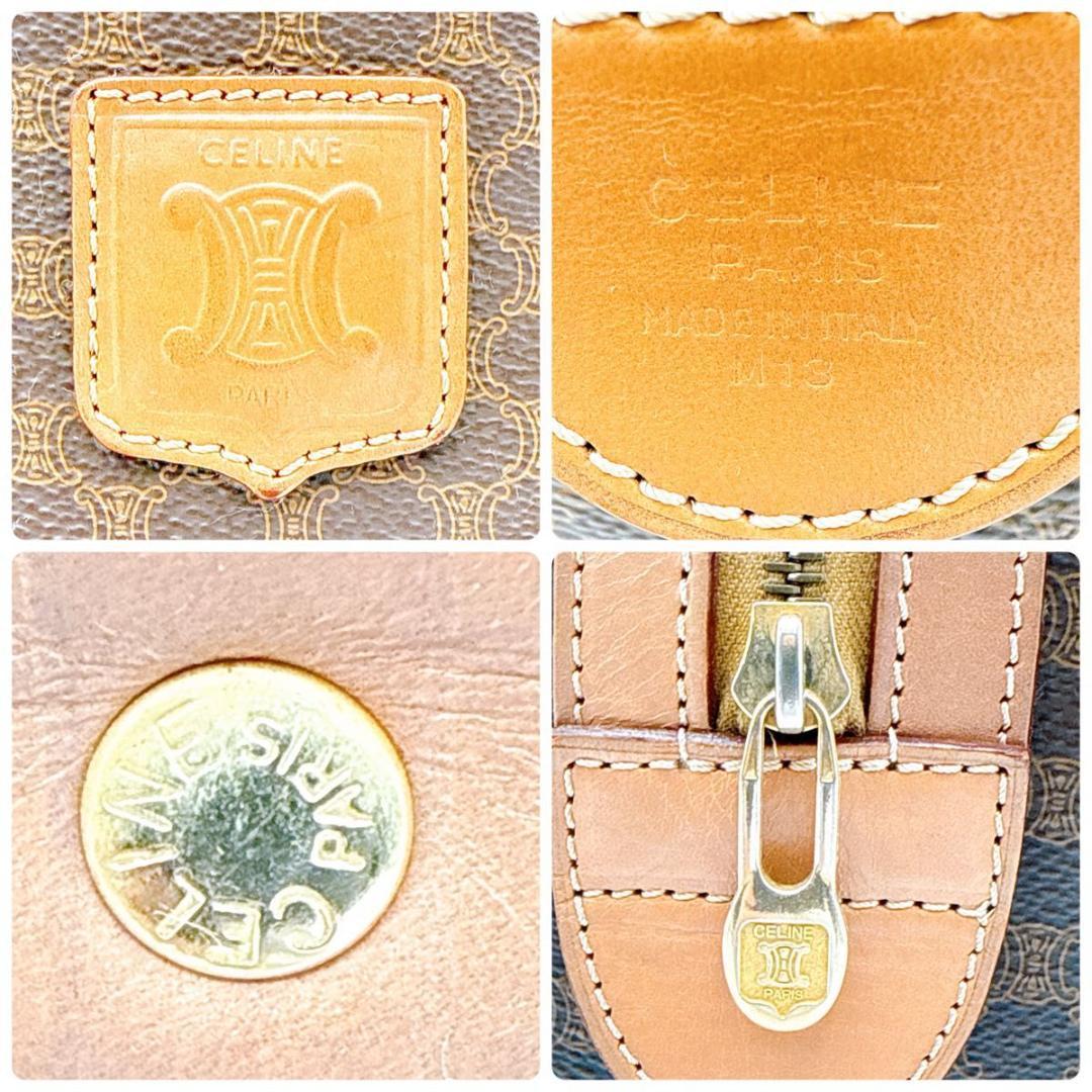 CELINE セリーヌ ボストンバッグ マカダム ヴィンテージ レザー PVC