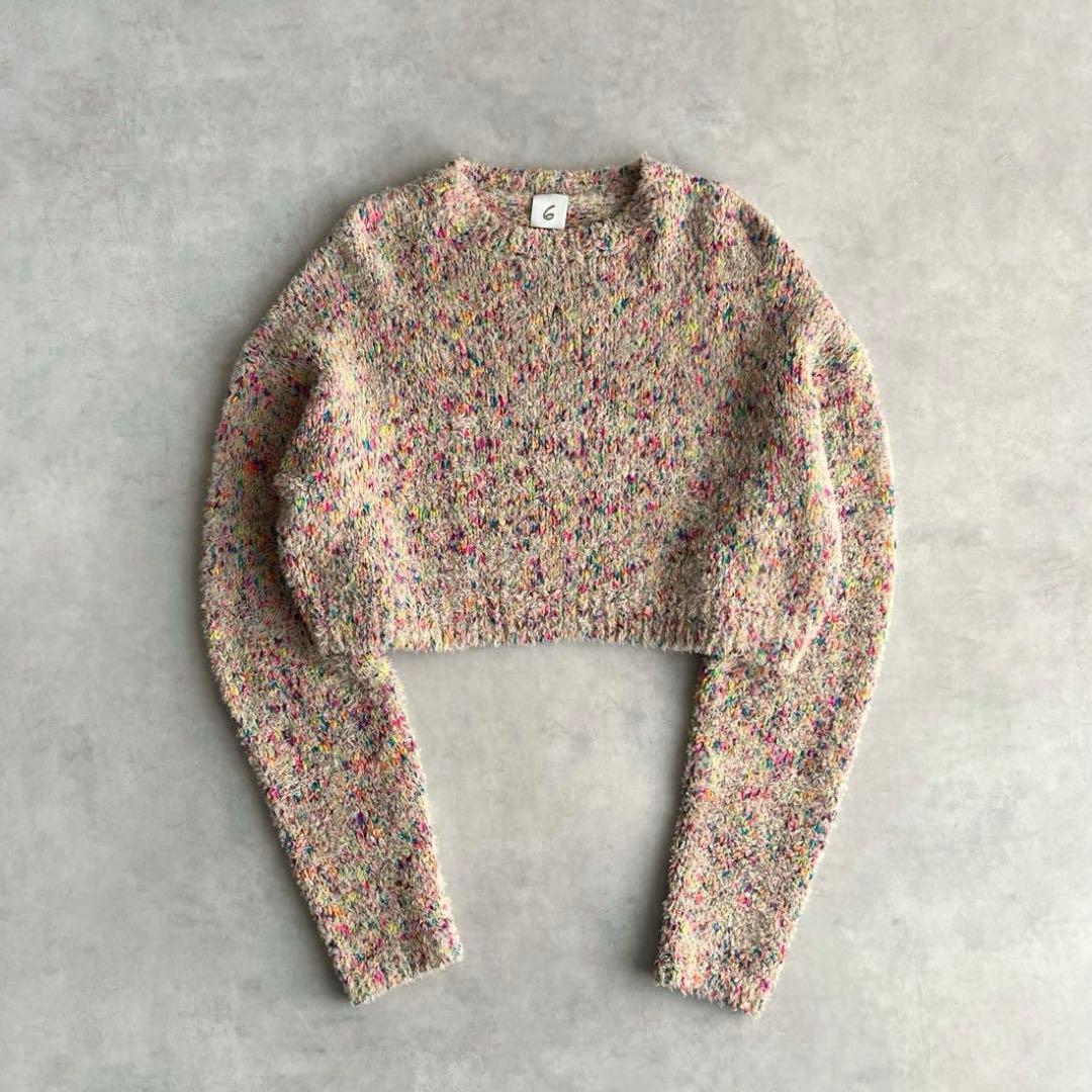 ＜6(ROKU)＞マルチスラブ クルーネック ニット