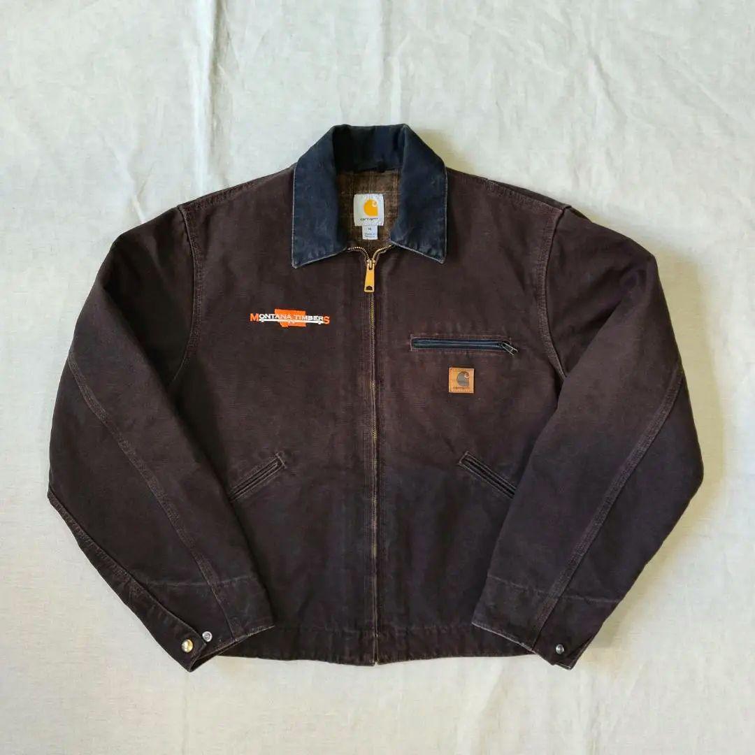 カーハート デトロイトジャケット ダークブラウン J97 DKB 企業ロゴ 刺繍
