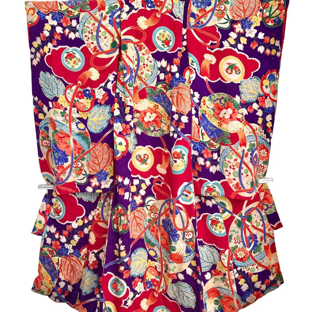 アンティーク3歳 女の子 子供着物 七五三 アンティーク着物 NO63