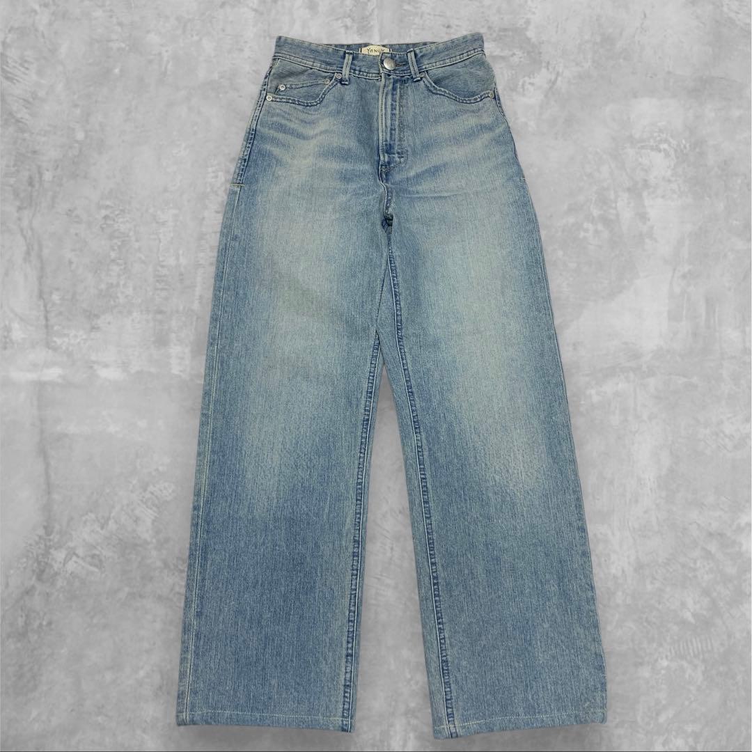 【極美品】YANUK　ボーイズストレート　LEA　57111231　革パッチ　青