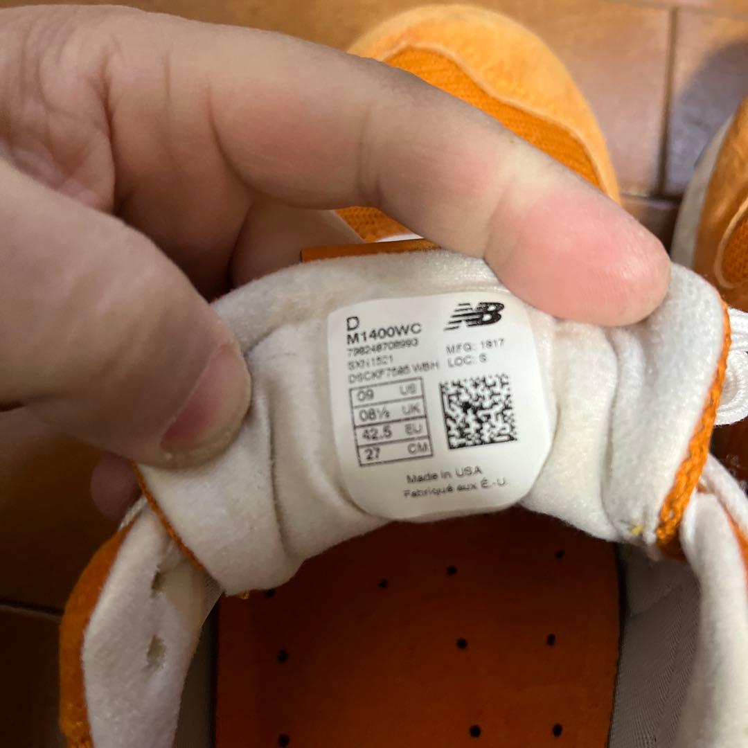 美品　ニューバランス M1400WC 27cm オレンジ Made in USA