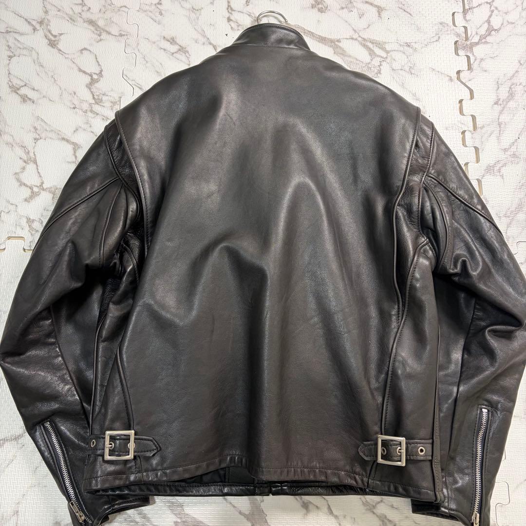 奇跡の42size✨schott シングルライダース ボア ブラック 黒　141