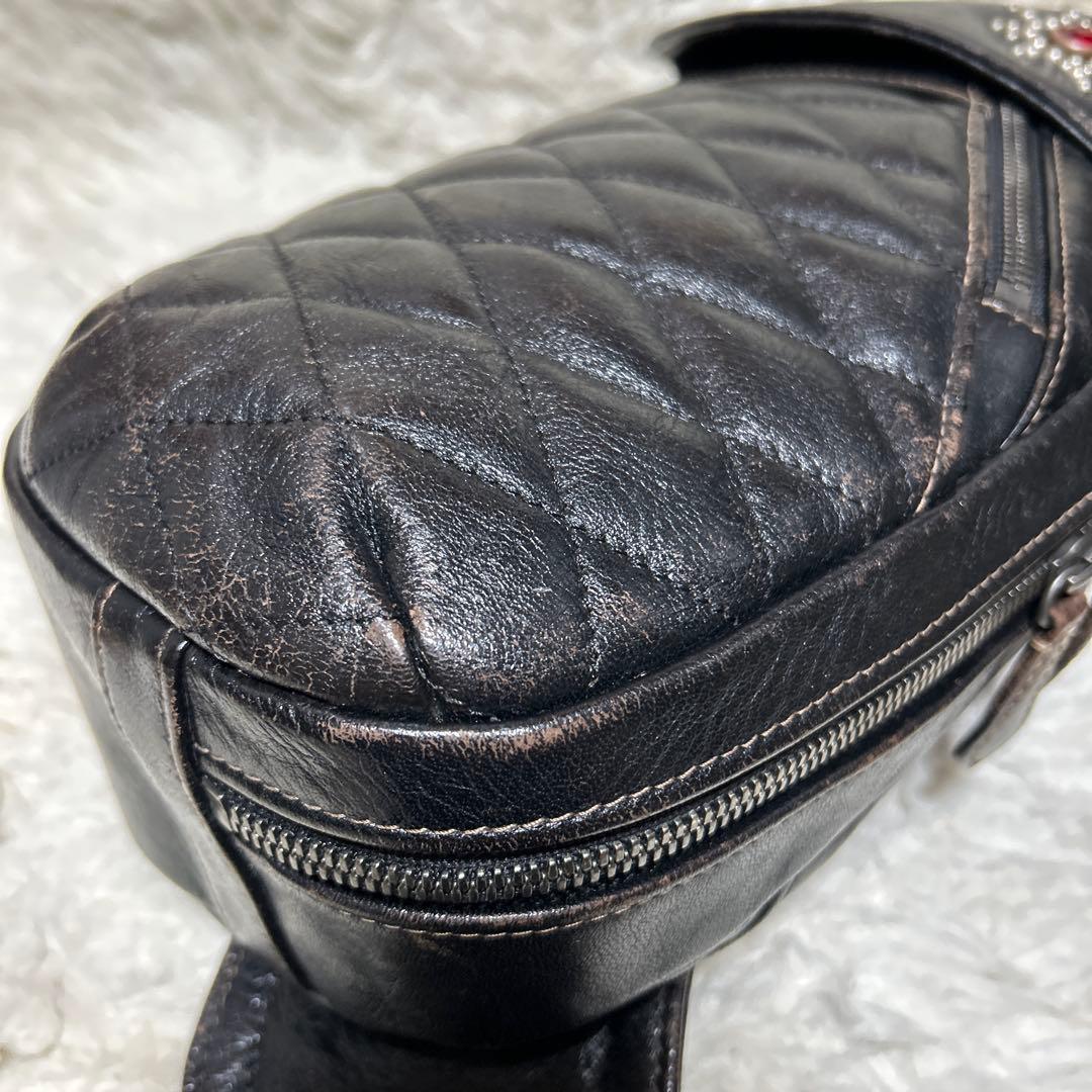 THE FLAT HEAD ホースハイドボディバッグ ブラック