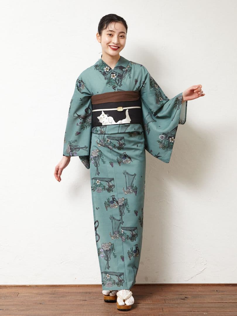 ふりふ浴衣セット【クルエレ浴衣+レース帯+兵児帯2本+飾り紐2本】