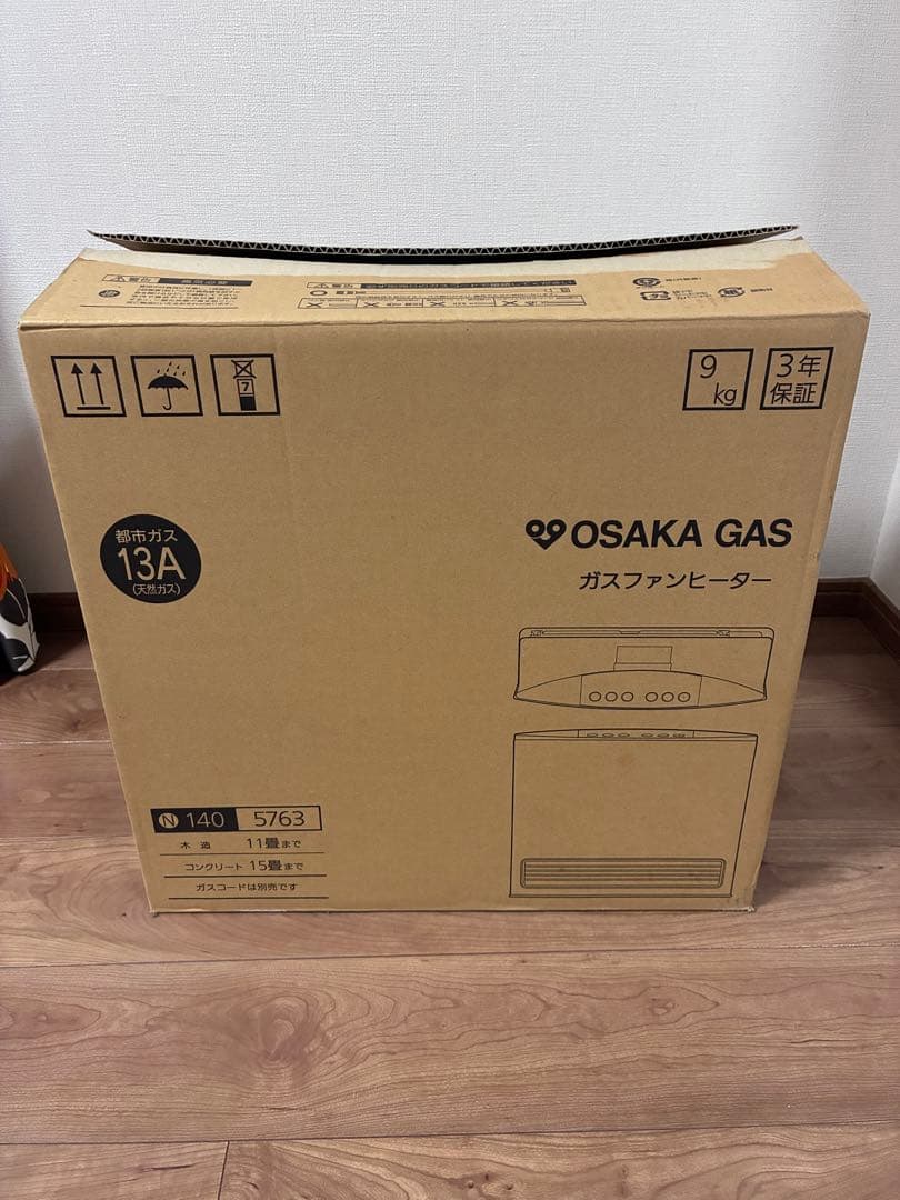 新品未使用　取説保証書有　大阪ガスファンヒーター 140-5763