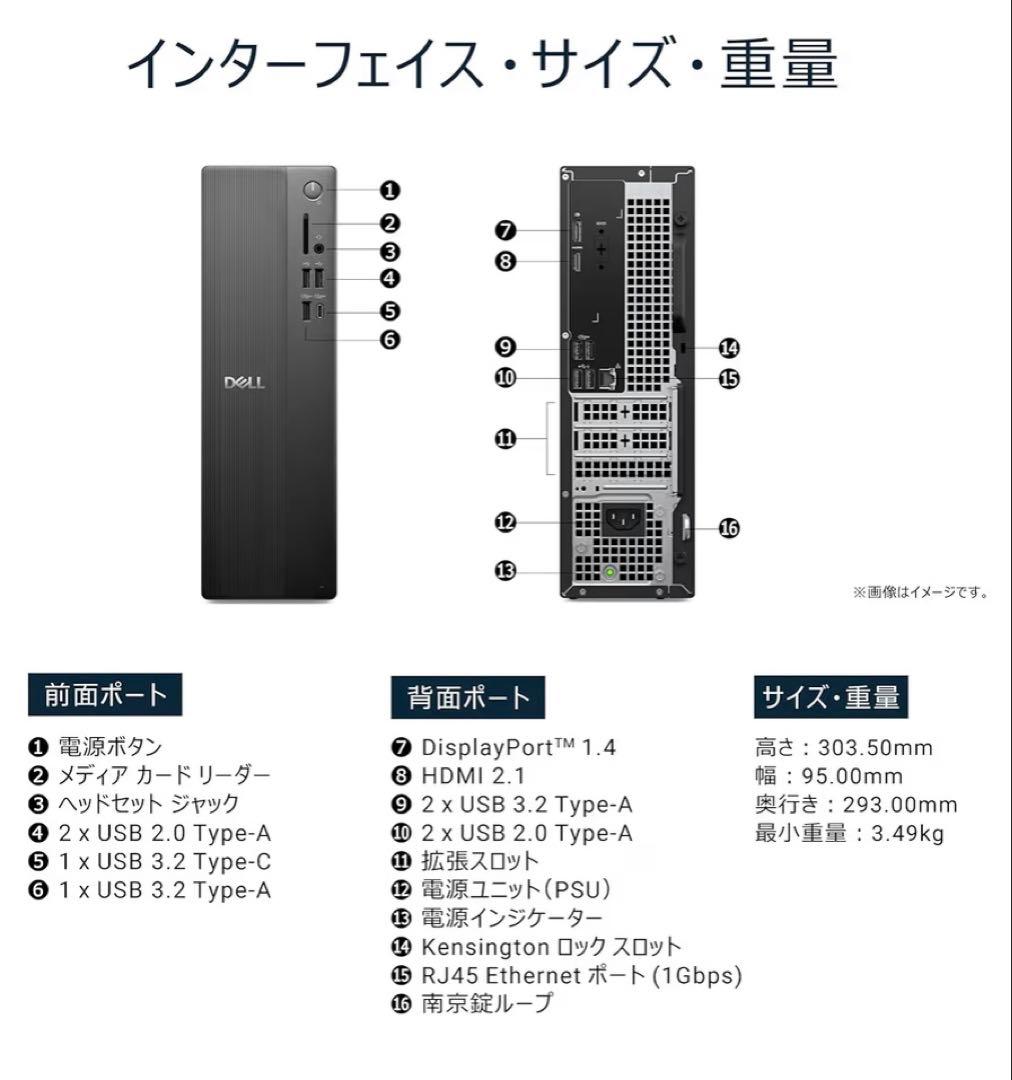 DellスリムデスクトップECS1250 Windows 11 SSD512GB