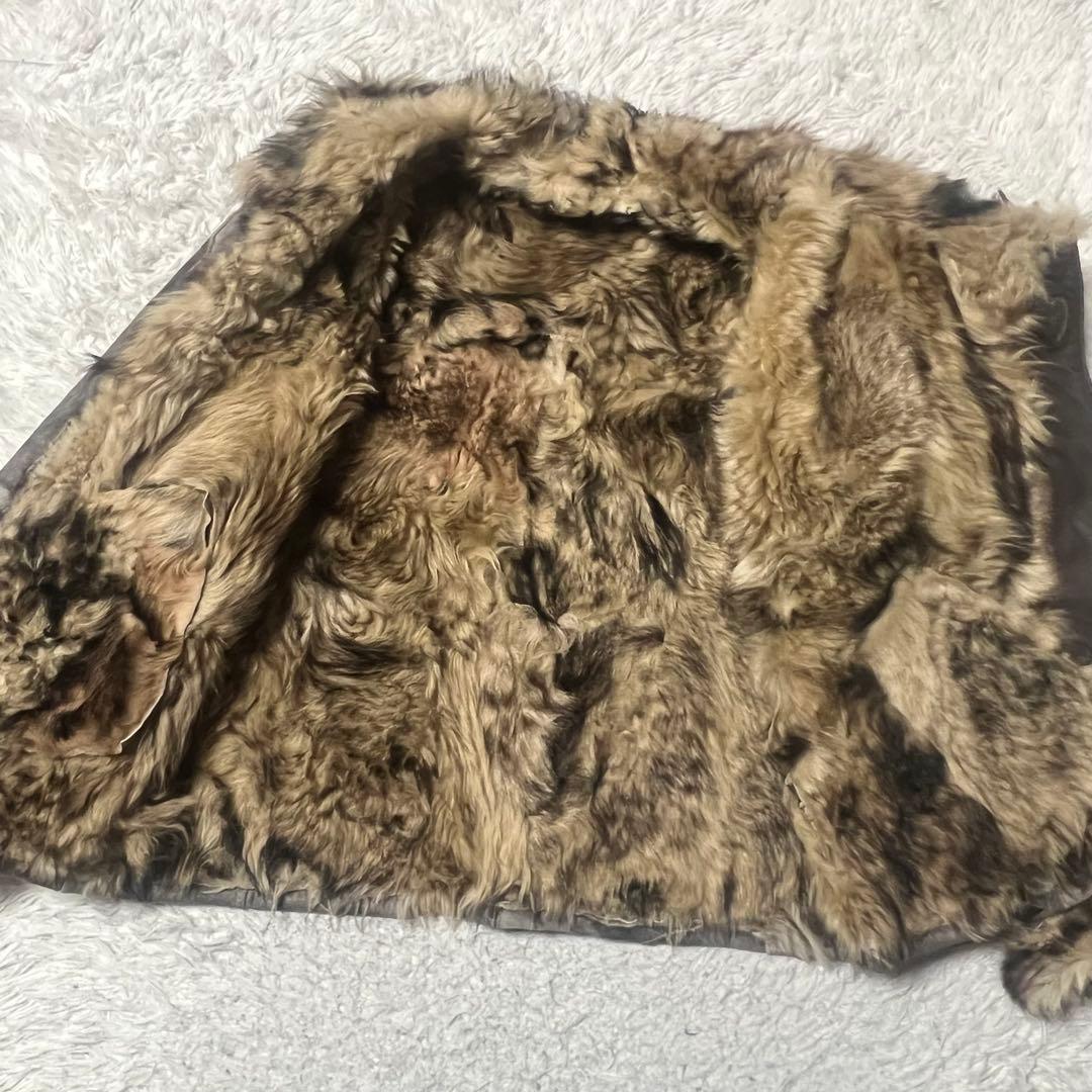 【希少】ヴィンテージ　リアルムートンジャケットコート　パッチワーク　羊革　メンズ