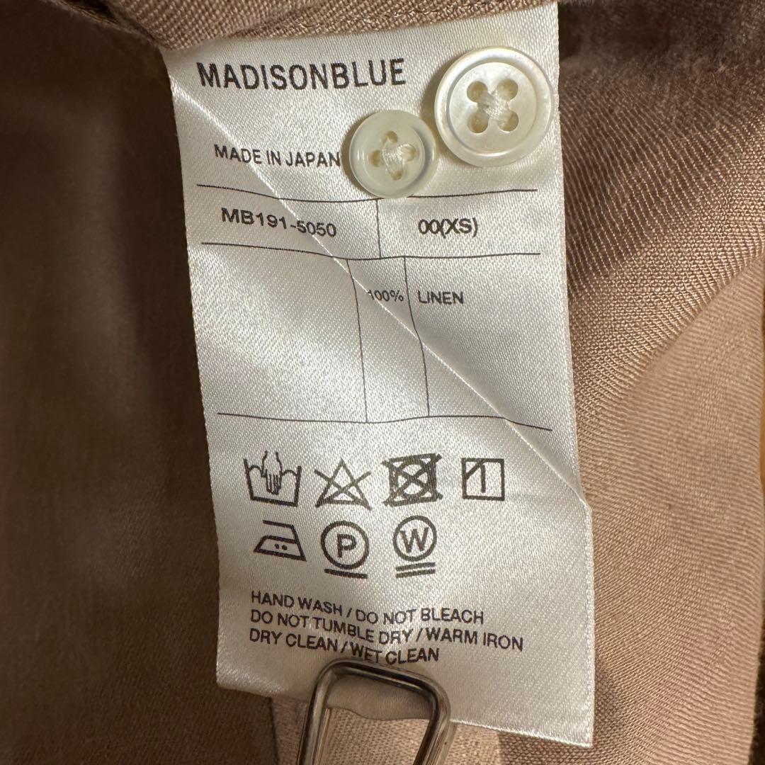 MADISONBLUE サンドベージュ 名品 マダムシャツ リネン100% 刺繍