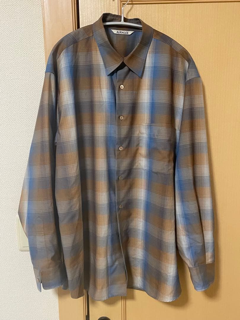 オーラリー　AURALEE チェック柄 長袖シャツ