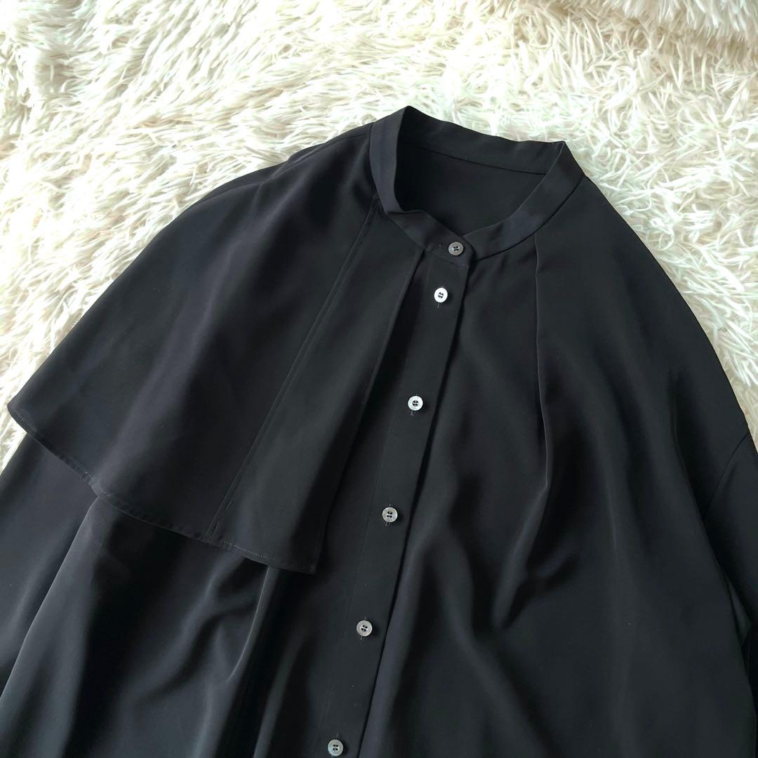 ADORE アドーア　ストレッチポプリン　黒　ブラウス　38 ゆったり