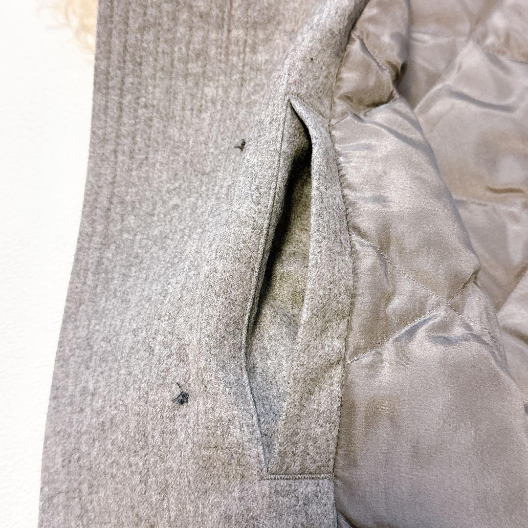 ラルフローレン　羊ファー付き ウールダウンベスト シルク裏地