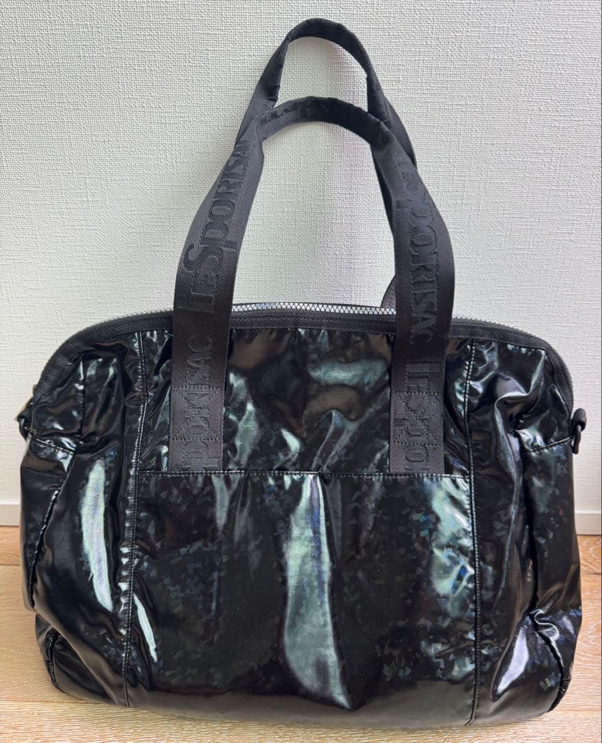 レスポートサック　ボストンバッグ　ショルダーバッグ 黒ホログラム