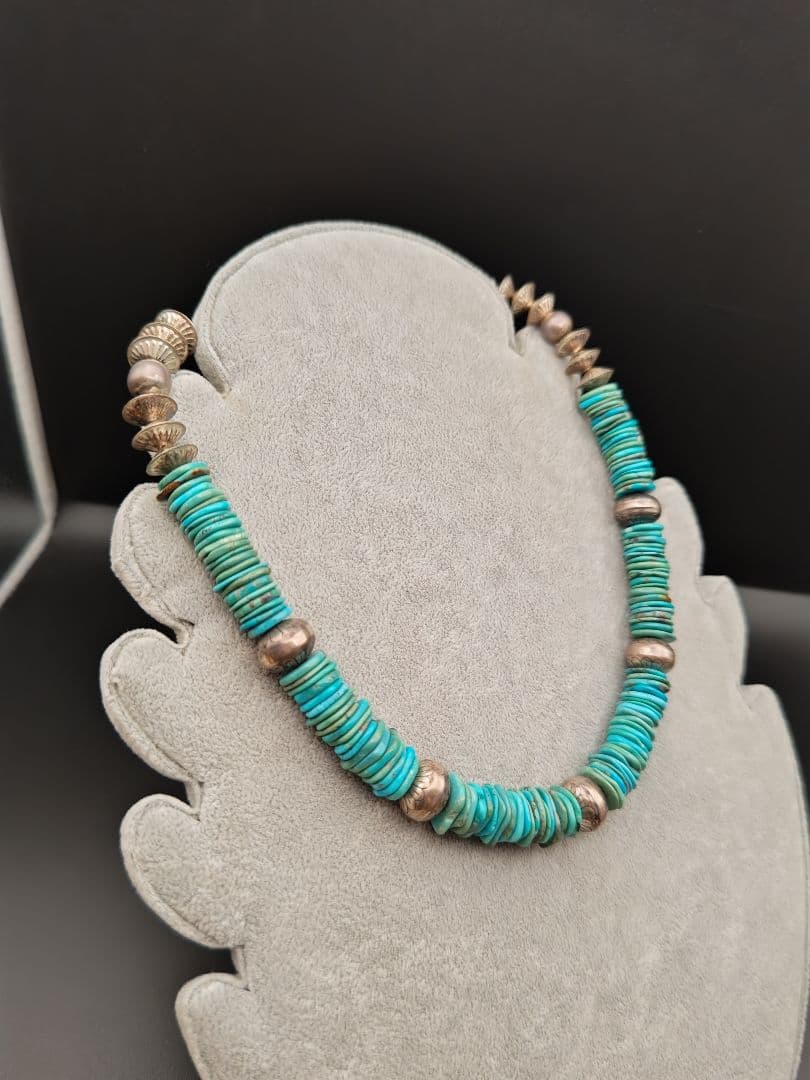 インディアンジュエリー◎ターコイズネックレス◎ナバホパール◎sterling