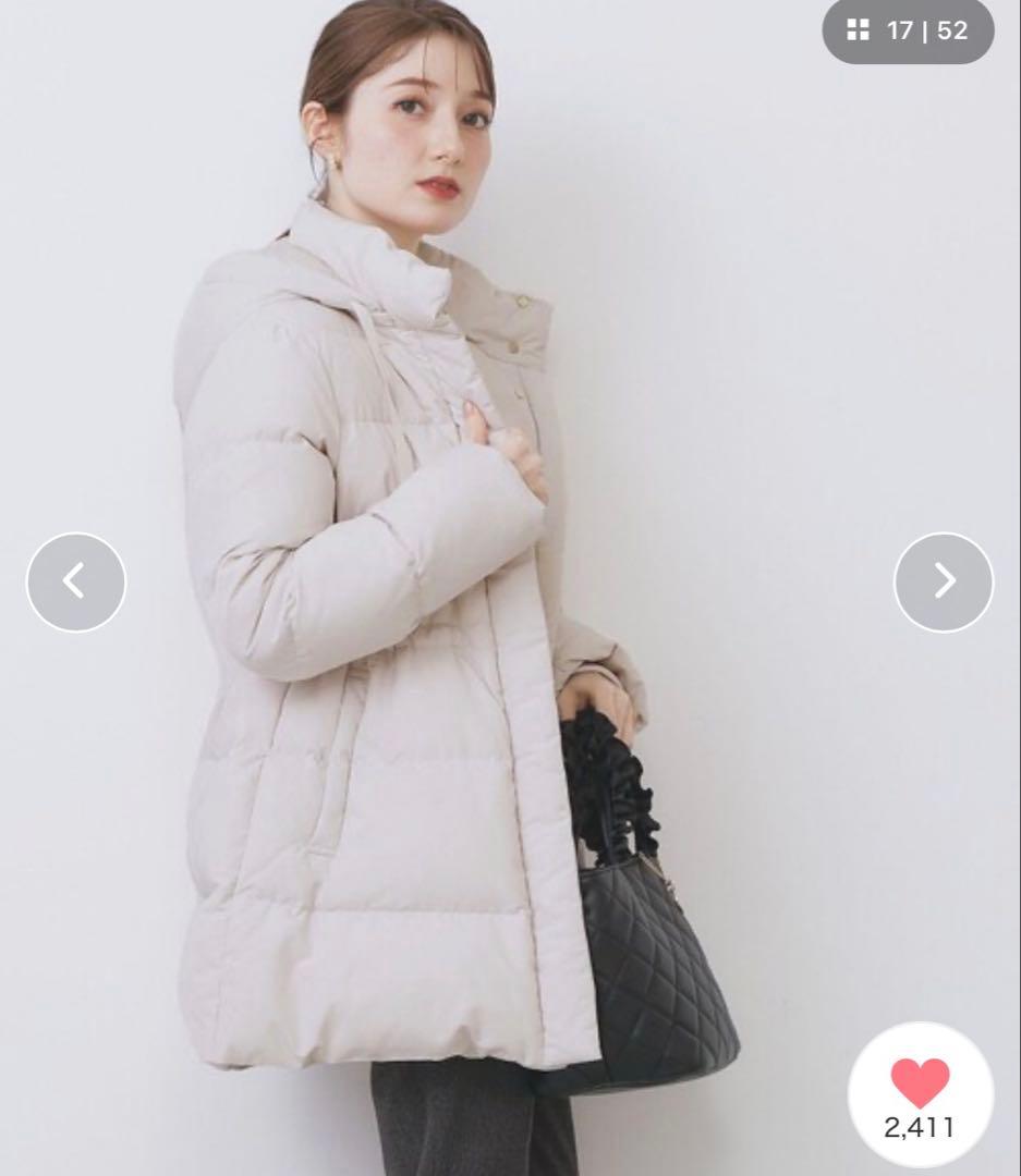 index インデックス　KAWADAダウンドロストミドルコートL アイボリー