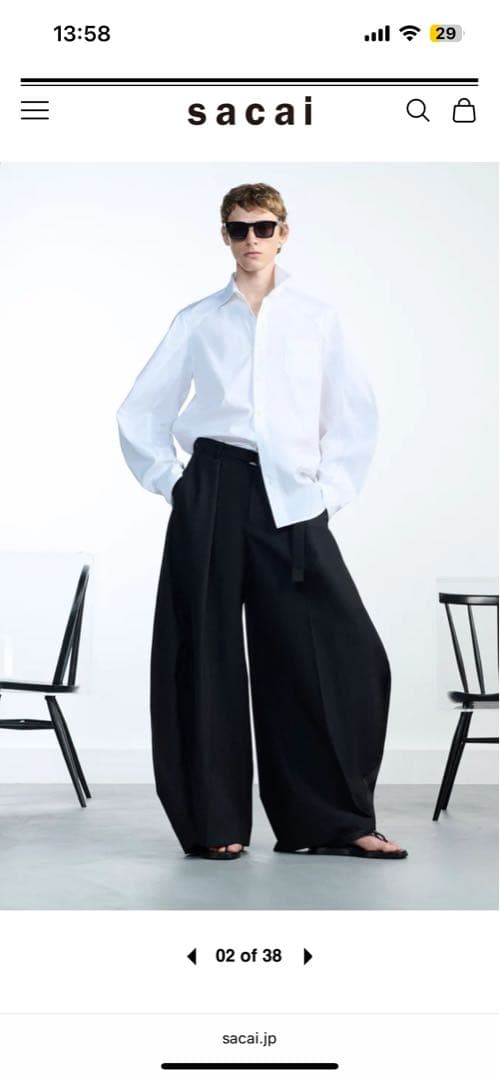 sacai 26ss シャツ　poplin shirt