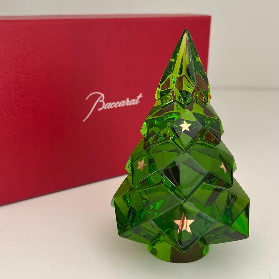 BACCARAT バカラ クリスマスツリー 星模様 グリーン クリスタル